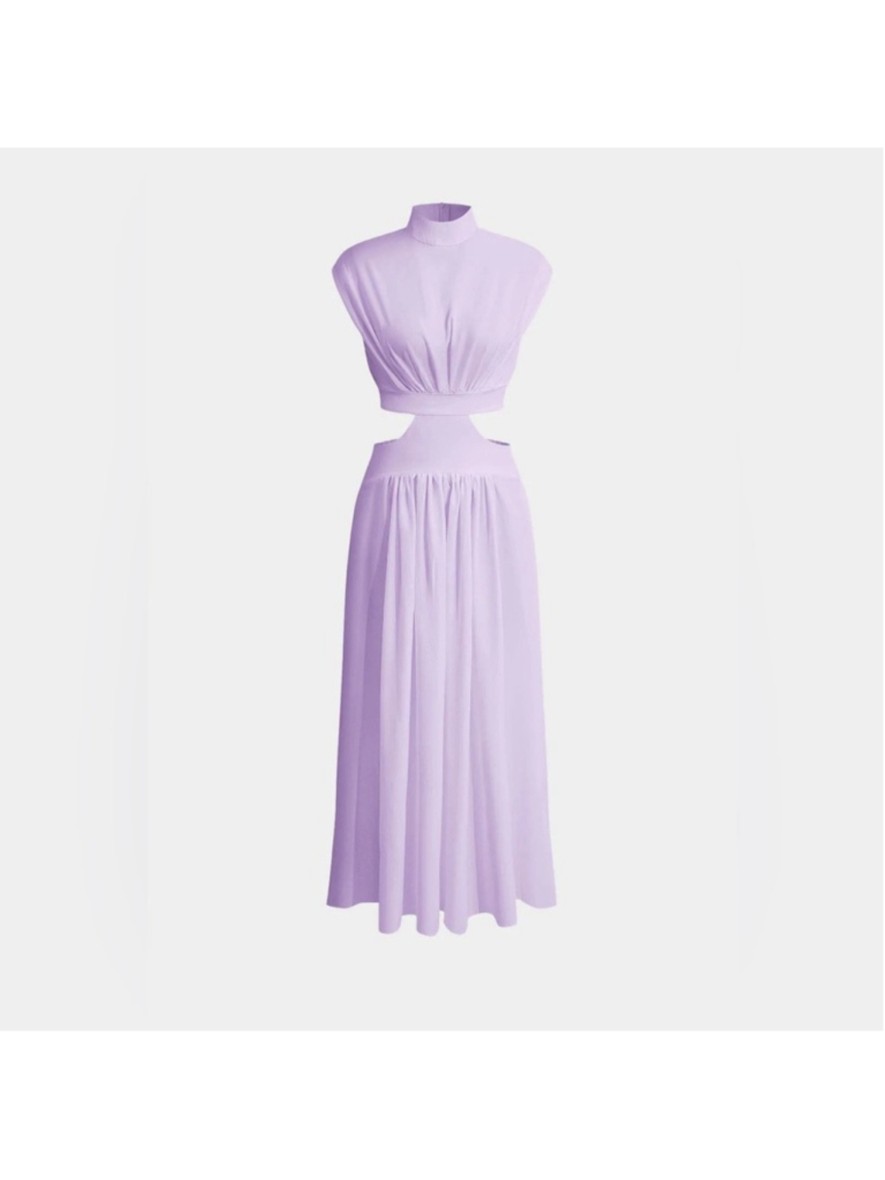 Micas Mock Neck Cut Out Ruched Maxi Dress MA4-14 L